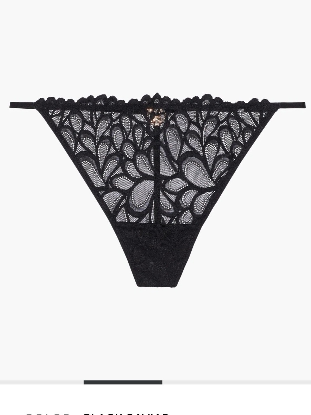 Savage X Fenty -  SAVAGE NOT SORRY LACE STRING THONG - Black Caviar - 2XL - NWT